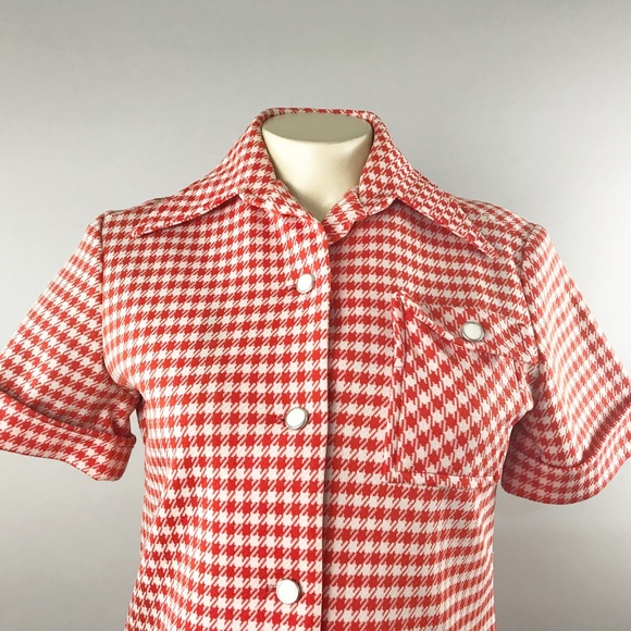 Vintage Bogart of Texas button down shirt pocket red white checkered - Picture 6 of 8